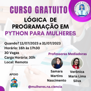 Curso Gratuito Lógica de programação em python para mulheres